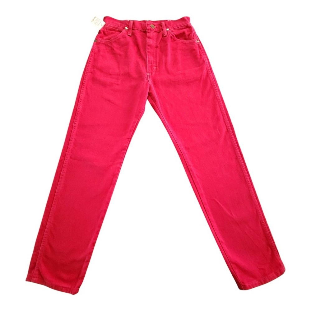 Vintage Wrangler Jeans 9x30 High Waisted Red Cotton USA Rodeo Western Country